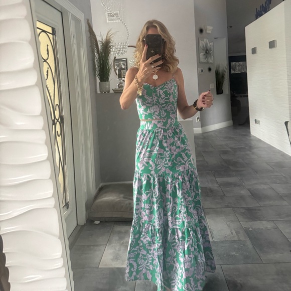Lilly Pulitzer Green and Purple Maxi Dress - Picture 2 of 5